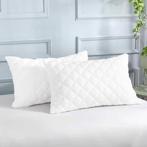 HASTHIP® 100% Bamboo Quilted Pillow Cover - Set of 2 | Ultra-Soft, Cooling & Breathable | Skin & Hair Friendly | Hidden Zipper Closure | Sweat-Absorbent & Hypoallergenic (20x30 Inches, Grey HASTHIP® 100% Bamboo Quilted Pillow Cover - Set of 2 | Ultra-Soft, Cooling & Breathable | Skin & Hair Friendly | Hidden Zipper Closure | Sweat-Absorbent & Hypoallergenic (20x30 Inches, Grey